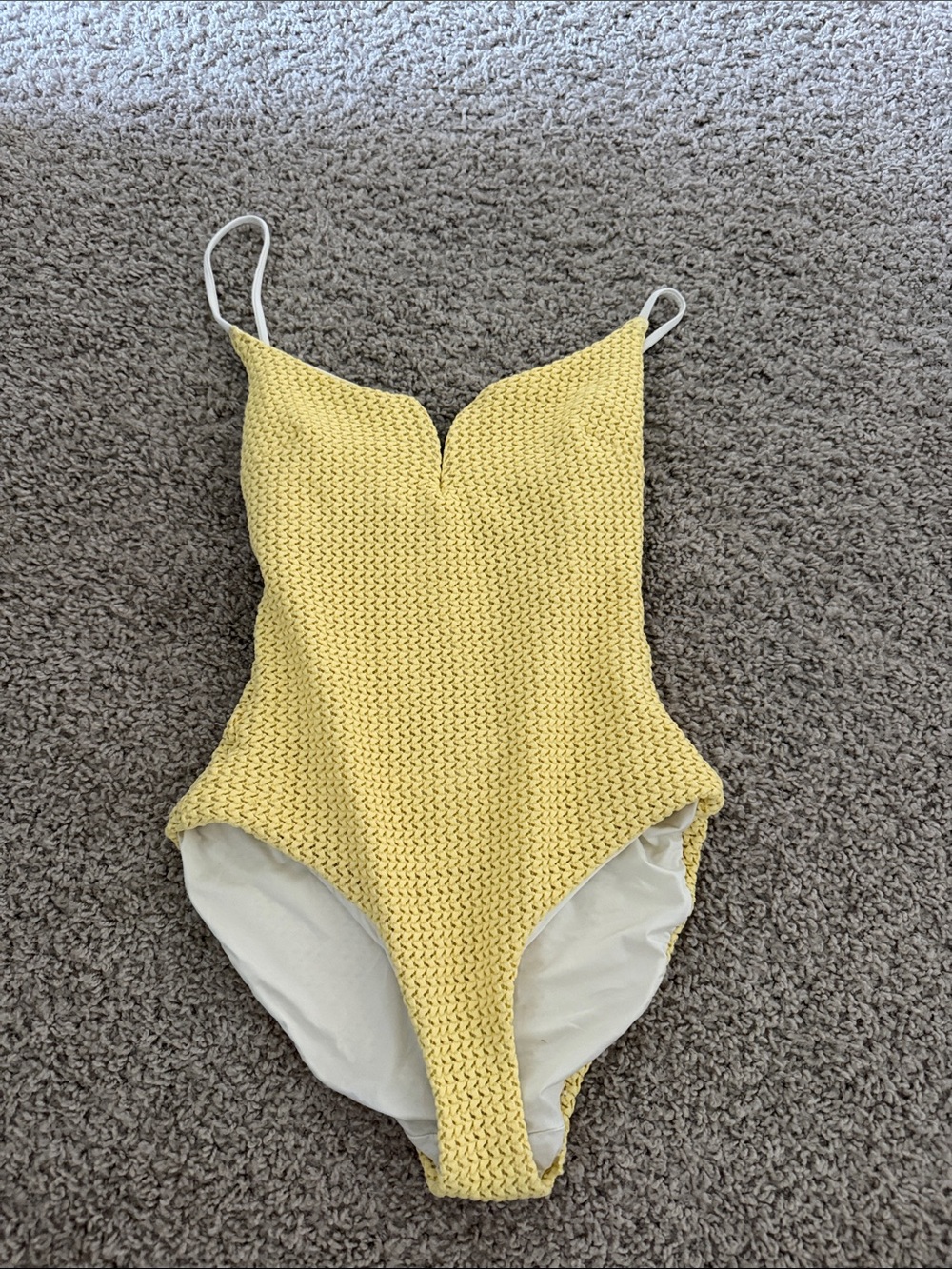 Yellow Textured One-Piece Swimsuit